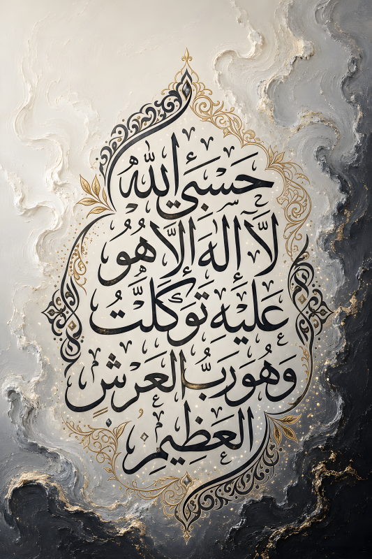 Hasbi Allah | 3D Sculpted Metal Poster