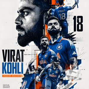 Virat Kohli | 3D Sculpted Metal Poster