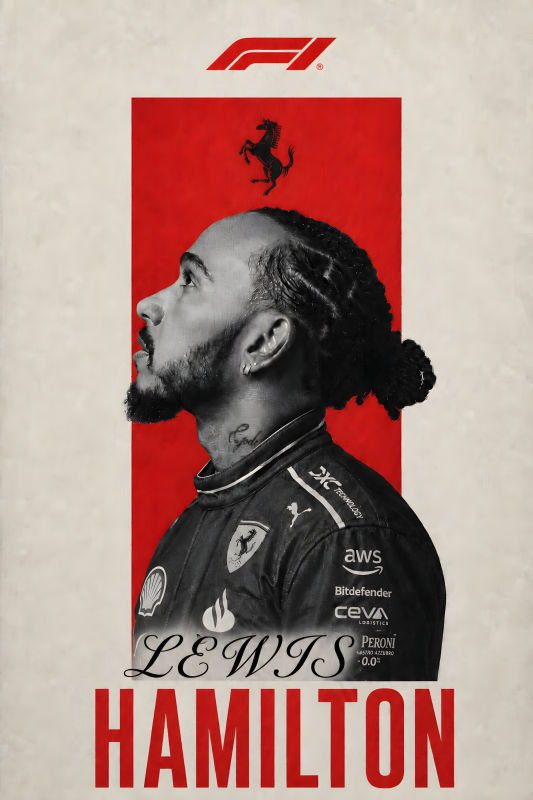 Lewis Hamilton | 3D Sculpted Metal Poster