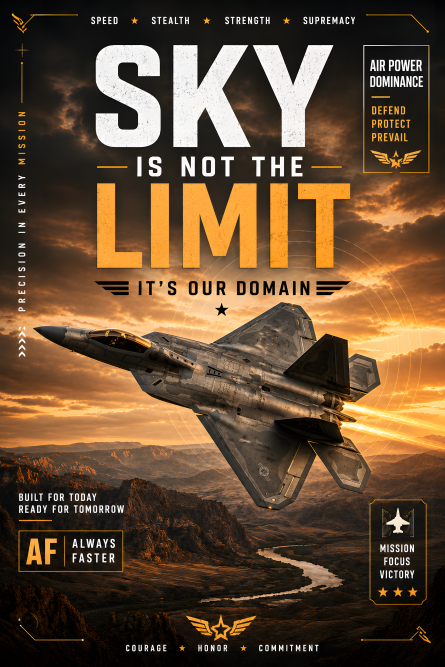 F-35 Lightning II | 3D Textured Metal Poster