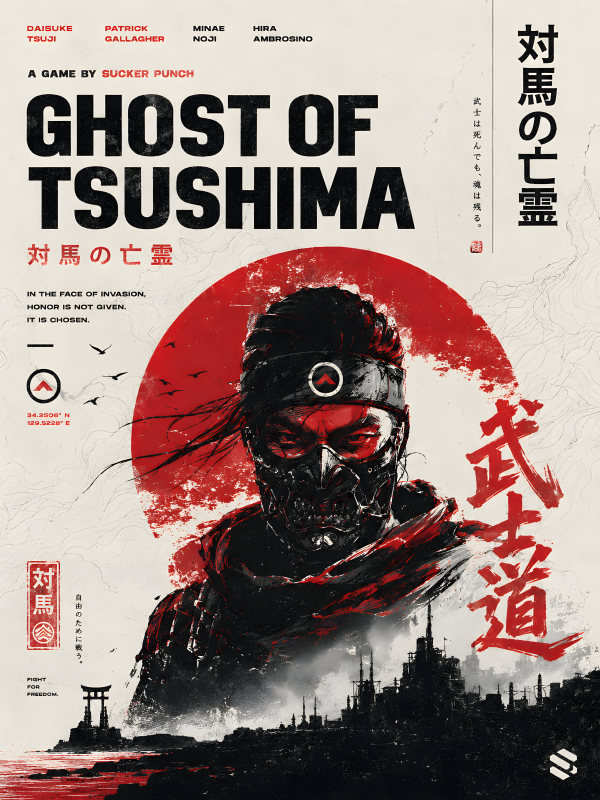Ghost of Tsushima | 3D Sculpted Metal Poster