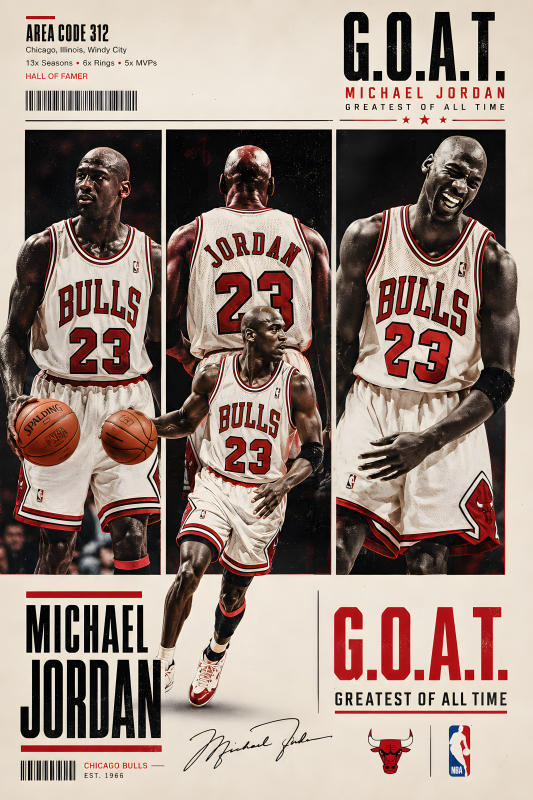 Michael Jordan | 3D Sculpted Metal Poster