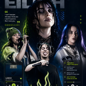 Billie Eilish | 3D Textured Metal Poster