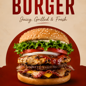 Signature Burger | 3D Sculpted Metal Poster