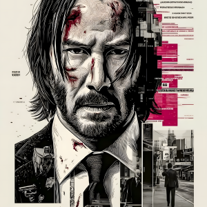 John Wick Noir | 3D Sculpted Metal Poster