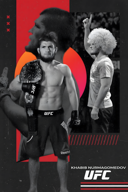 Khabib Nurmagomedov | 3D Sculpted Metal Poster