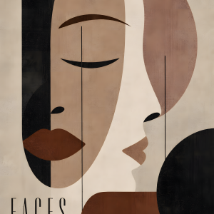 Faces in Silence | 3D Sculpted Metal Poster