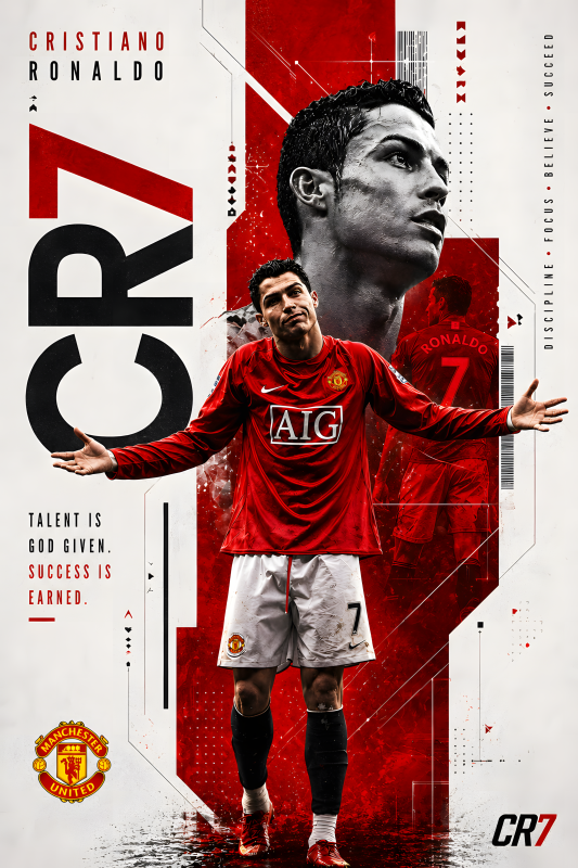 Cristiano Ronaldo | 3D Sculpted Metal Poster