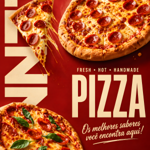Hot Slice Pizza | 3D Sculpted Metal Poster
