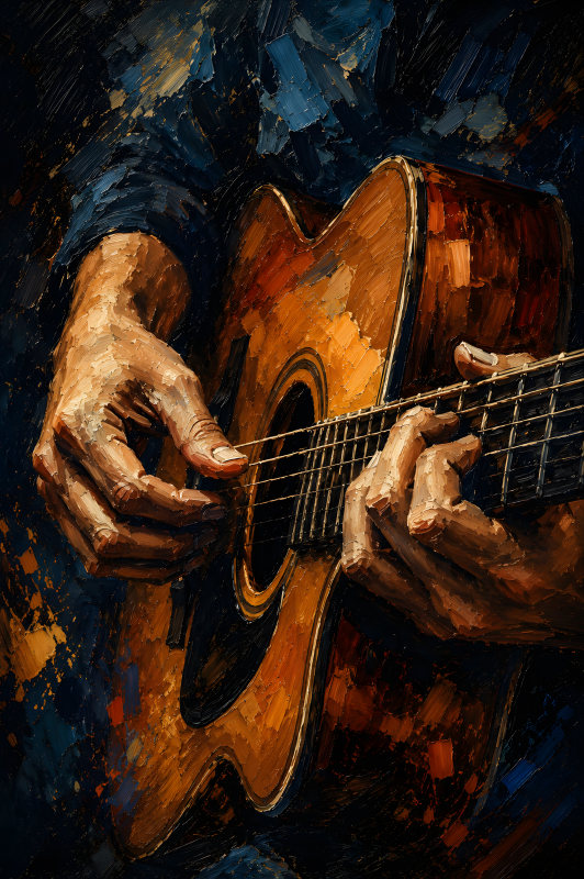 Midnight Strings | 3D Sculpted Metal Poster