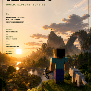 Minecraft Adventure | 3D Sculpted Metal Poster